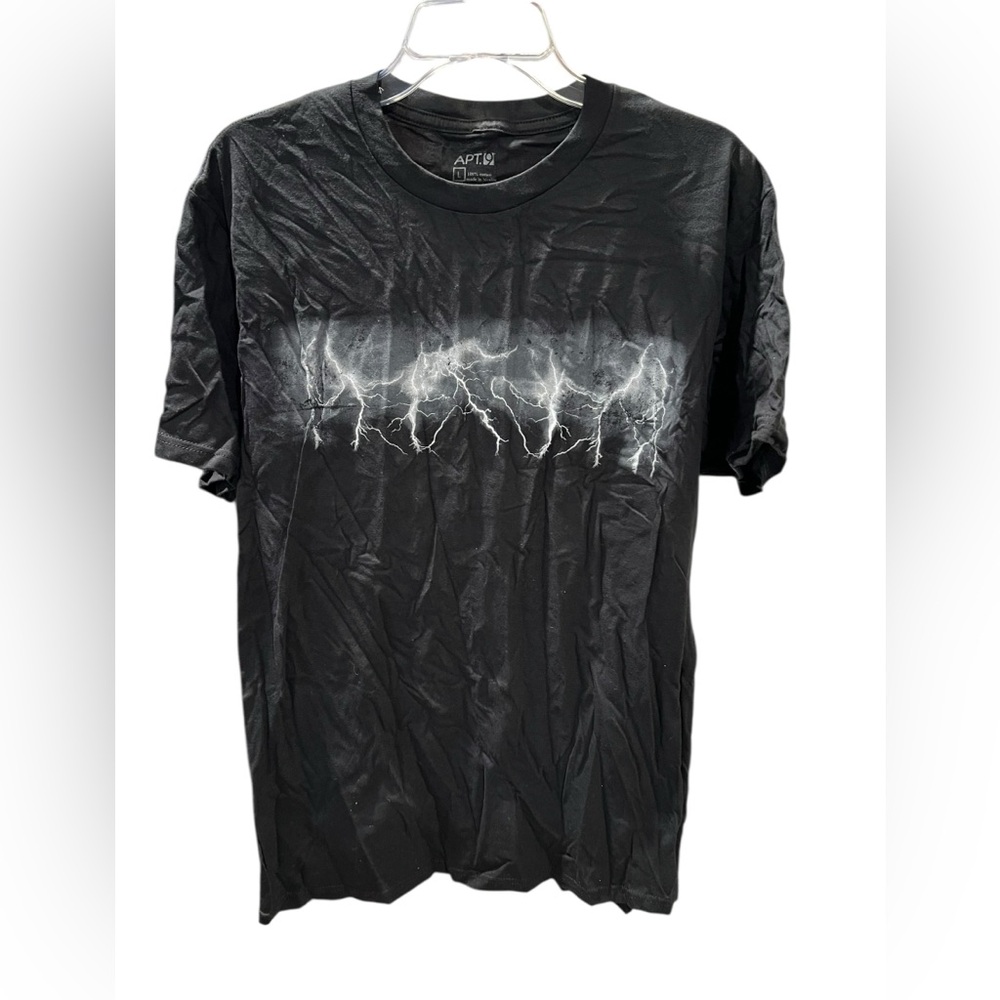 APT. 9 Black Lightning Graphic T-Shirt Size L